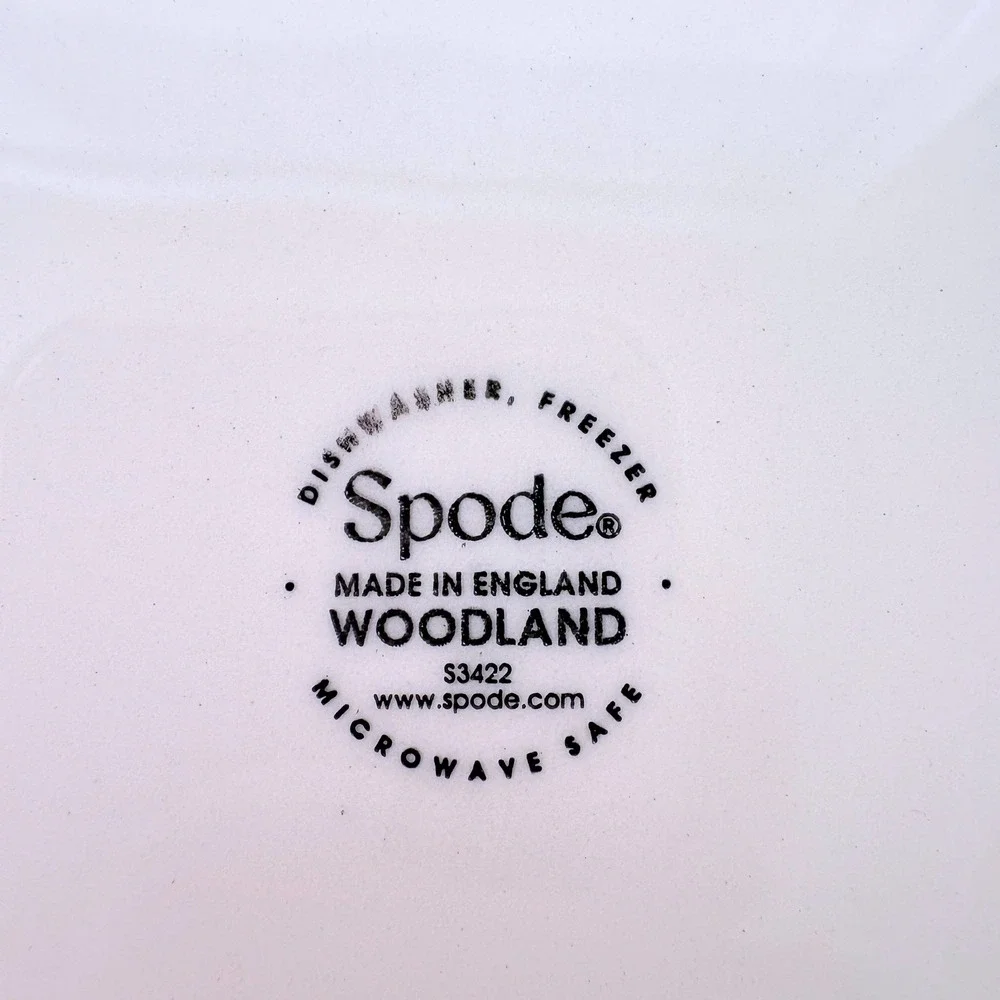 Spode Woodland Plate Rabbit Brown Floral Border Made in England S3422 with Box